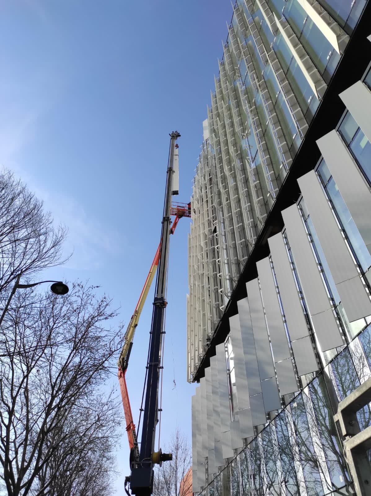 Pose façade chantier